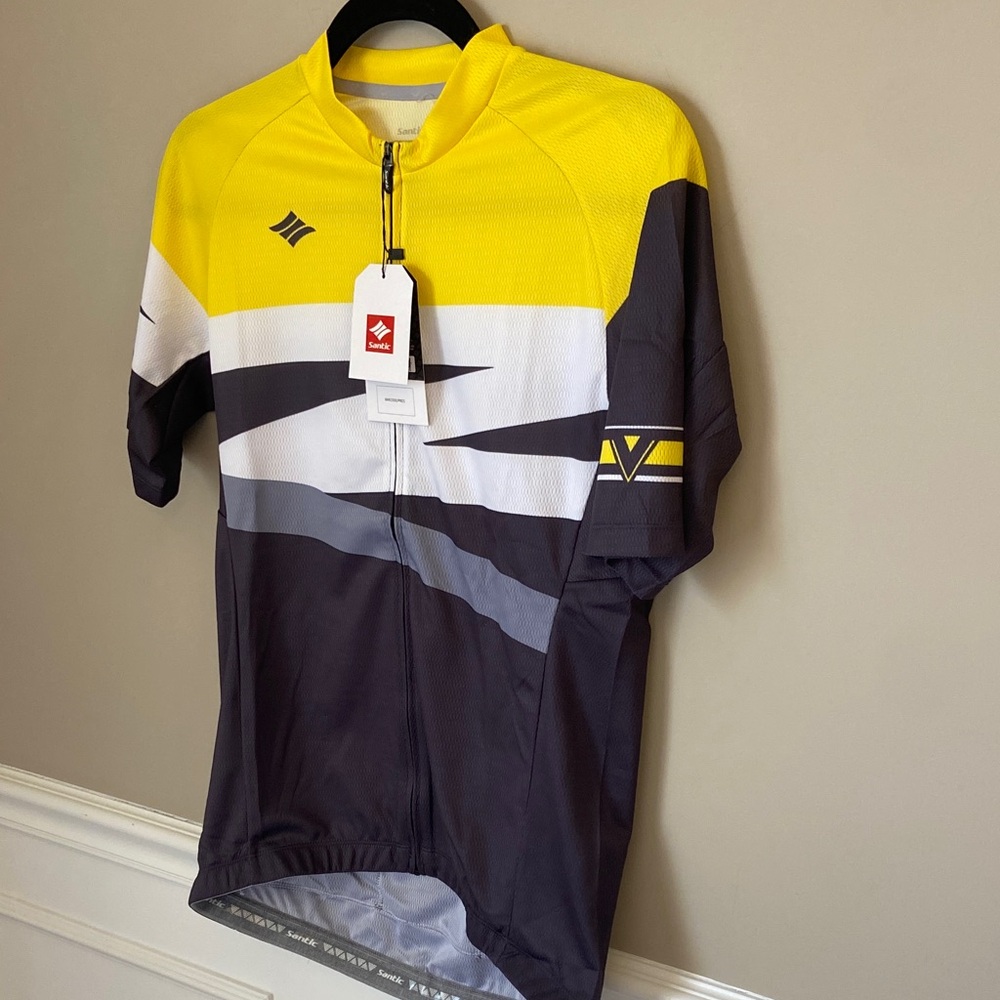 NWT Men’s Santic Yellow and Black Cycling Jersey- Size Small - Picture 3 of 12